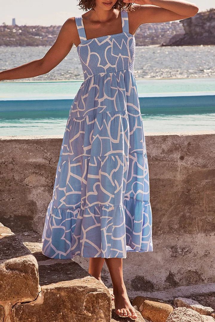 Lina - Kleid mit dünnen Trägern und Print